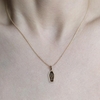 MORALITY. Tiny Skeleton Coffin Gold Necklace