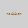 REMINISCENCE. Skull Head Onyx Gold Ring