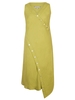 Apple Button Detail Linen Dress