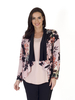 Apricot Black Collar Rose Trim Jersey Shrug