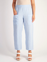 Baby Blue Linen Trousers With Pockets