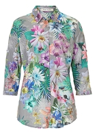 Betty Barclay Grey Floral Print Shirt