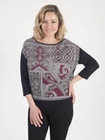 Betty Barclay Tile-print Woven-front Top