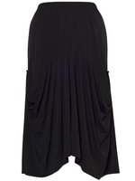 Black Drape Jersey Skirt