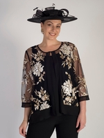 Black Large Hatinator with Lattice Brim,  Sinamay Bow & Feathers