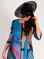 Black Medium Hatinator with Sinamay Loops & Quills