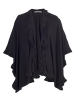 Black Soft Feel Ruffle Edge Wrap