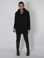Black Wool Button Detailed Coat