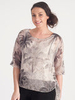 Black/Beige Palm Print Chiffon Top
