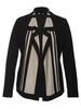 Black/Beige Two Tone Belted Cardigan