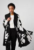 Black/Birch Floral Intarsia Cashmere Wrap