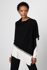 Black/Birch Twist Stitch Cashmere Poncho