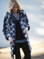 Black/Charcoal Faux Fur Lined Reversible Coat