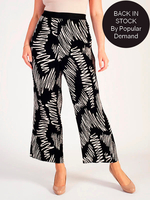Black/White Scribble Print Pleated Trouser