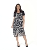 Black/White Short Sleeve Printed Dress
