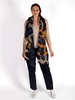 Blue/Camel Two-Tone Leopard Print Blanket Scarf