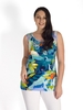 Blue/Multi Abstract Garden Print Camisole