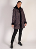 Brown/Grey Abstract Spot Print/Black Faux Fur Reversible Coat