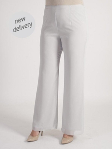 Chesca Silver Grey Satin Trim Chiffon Trouser