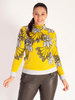 Citrus/Black/Grey Floral Turtleneck Jumper
