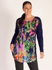 Cobalt/Multi Long Sleeve Jersey Tunic with Side Snap Detail