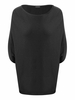 Conrad C Black Ribbed Knit Cross Back Easy Jumper
