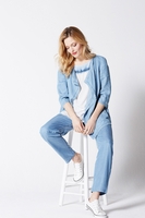Conrad C Blue Chambray Trouser