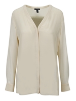 Conrad C Cream Long Sleeve Over Blouse