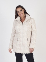 Cream Quilted Coat - cable quilt