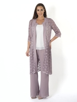 Dark Lavender Scallop Lace Coat
