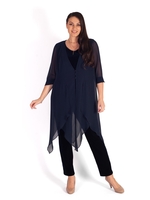 Dark Navy Chiffon Pixie Coat