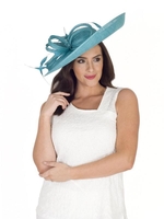 Dark Turquoise Large Bow and Feather Detail Hatinator