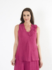 Deep Pink Frill Top in Linen