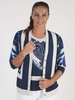 Domina Navy Paisley Jersey Print Cardigan