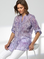 Erfo Lilac L/S Pintuck Front Shirt