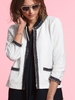 Erfo White/Navy Edge to Edge Denim Trim Jacket