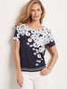 EUGEN KLEIN Blue/Pink Short Sleeve Floral Print Jersey Top