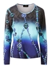 Eugen Klein Blue/Turquoise Shaded Printed Jersey Top