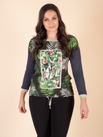 Eugen Klein Green Leaf Print L/S T-Shirt