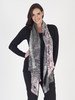 Flavia Scarf Patterned Scarf with Frayed Hem