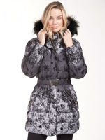 Frank Lyman Black/Grey Shaded And Flocked Padded Coat