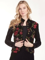 Frank Lyman Black/Red Velvet Embroidered Jacket