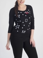 Frank Walder Black Abstract Print Jumper