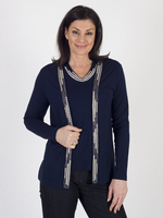 Frank Walder Navy Jersey Cardigan