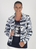 Frank Walder Navy Stripe Print Jacket