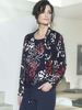 Frank Walder Navy/White/Red Printed Zip Jacket