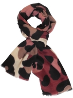 Fuchsia/Black Two-Tone Leopard Print Blanket Scarf