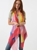 Fuchsia/Multi Paintbrush Stroke Scarf