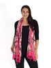 Fuchsia/Orange Abstract Ikat Print with Tasselled Trim