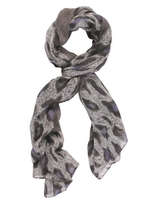 Grey Leopard Print Scarf